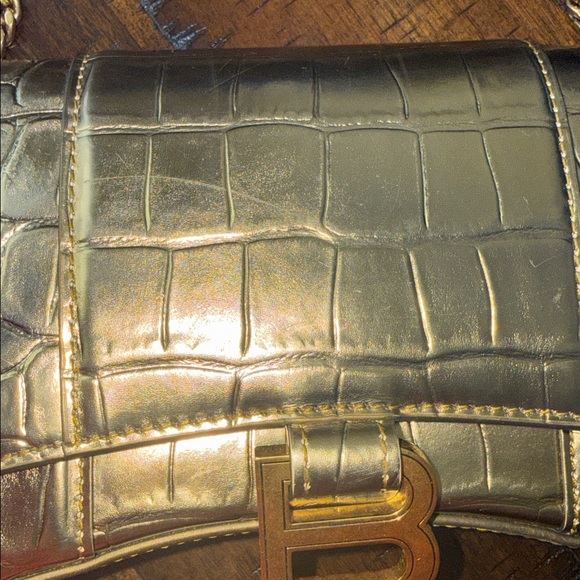 Balenciaga Gold Croc Hourglass Chain Bag - Picture 5 of 8
